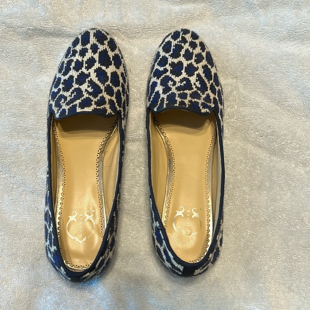 C wonder blue leopard print flats